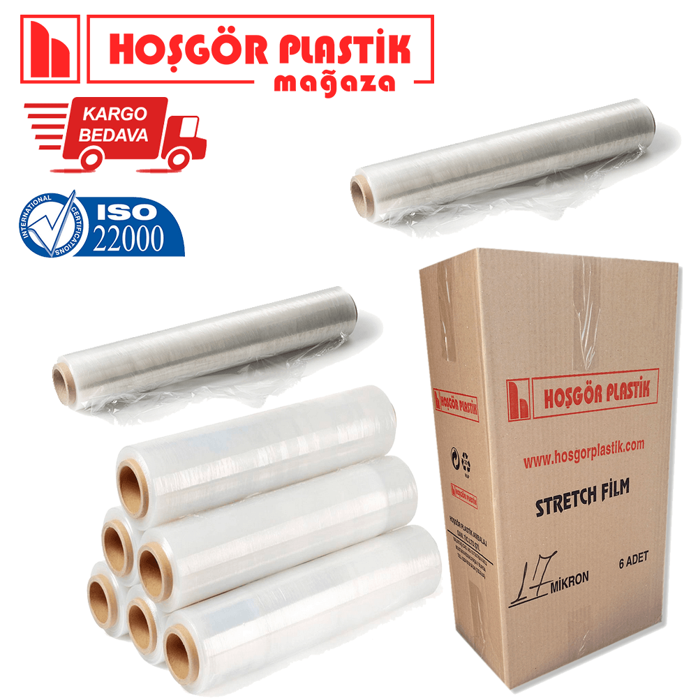 Palet Streç Film 50 cm 17 Mikron (KOLİ 6 BOBİN)