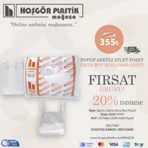 Orta Boy Popup Adetli Atlet Poşet (10 Paket 2000 Adet)