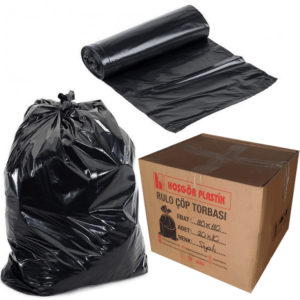Çöp Torbası Poşeti Siyah Rulo 80×110 Jumbo (Koli:20 Rulo/200 Adet)